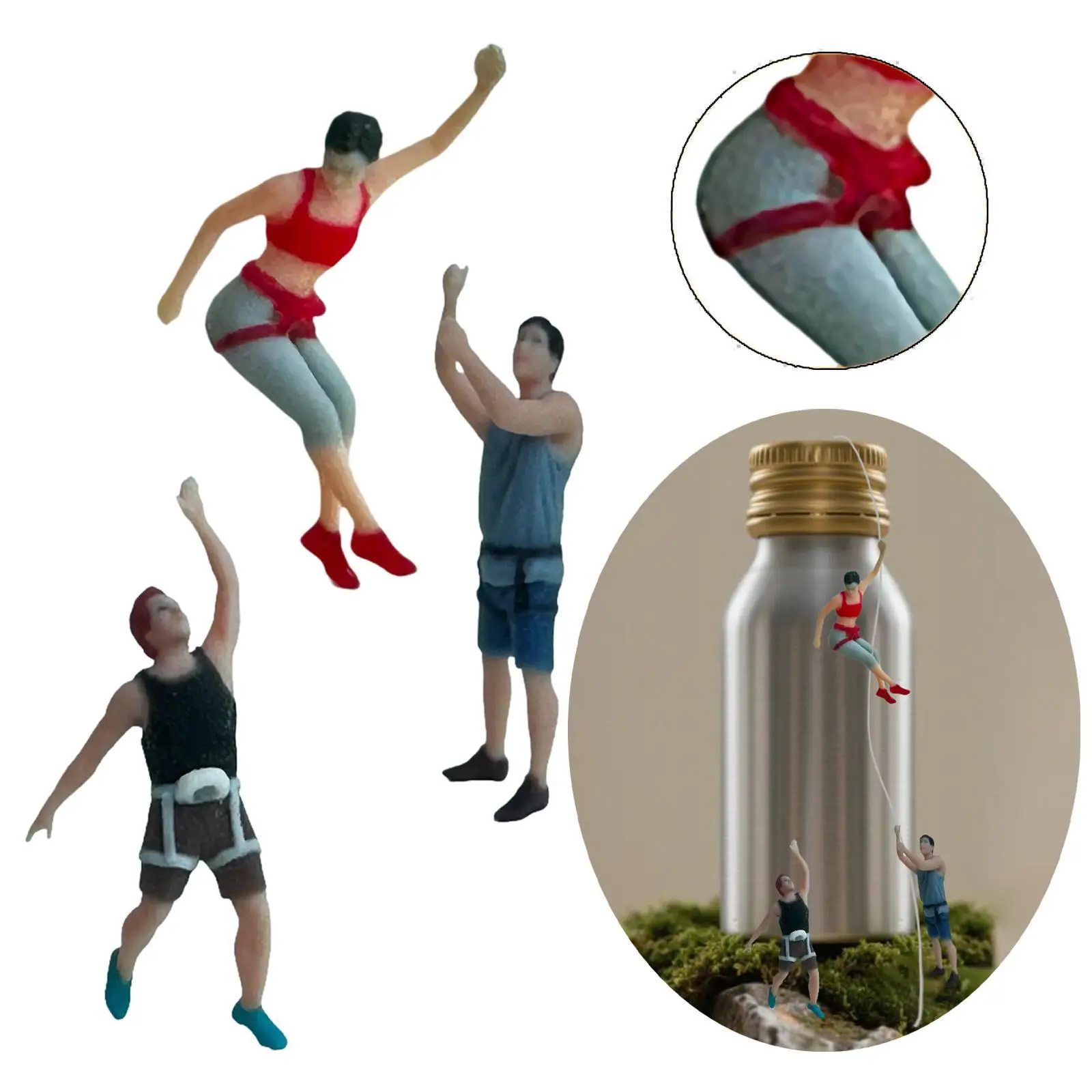 

1/64 Miniature Figure Rock Climbing Mini People Figurine for Collections Micro Landscape Decor Dollhouse Accessories Photo Prop