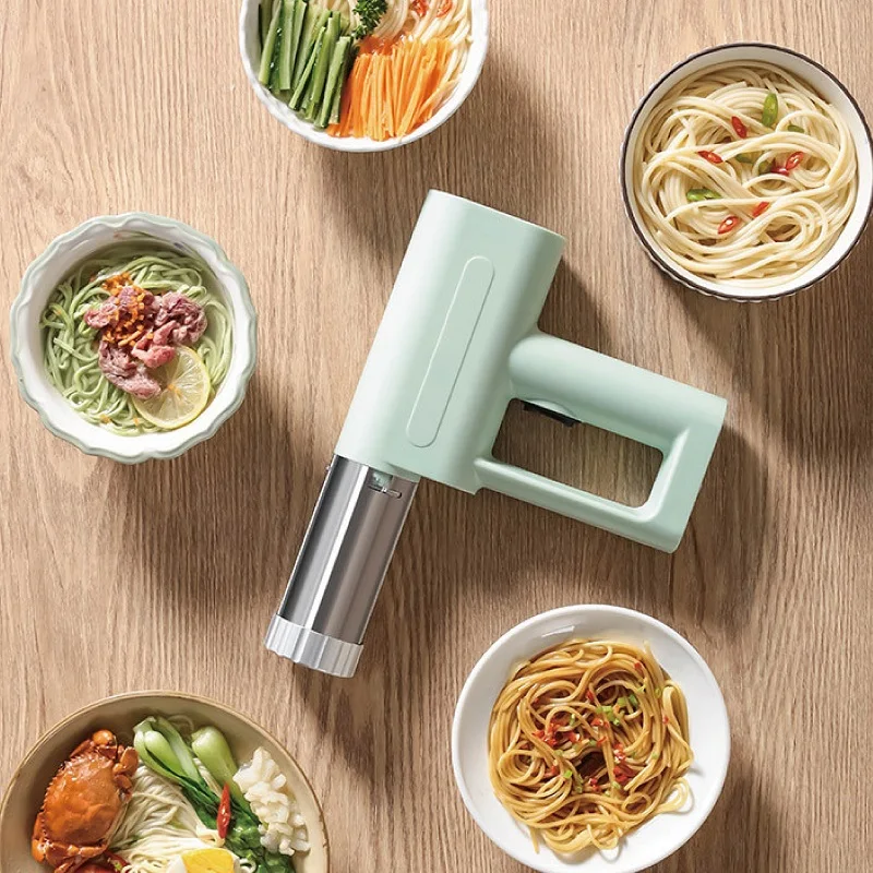 1500mAh Handheld Electric Noodle Gun Noodle Machine Portable Auto Dough Press Machine Home Wireless Noodle Machine 4/6 Molds