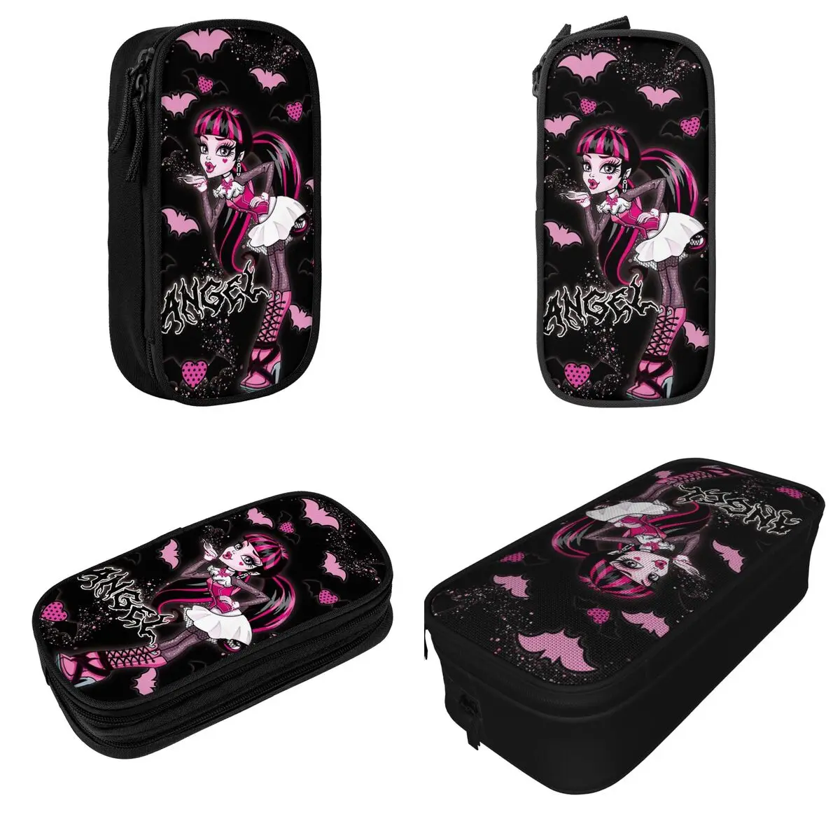 Draculaura Monster High Pencil Case Creative Pen Box Bag Girl Boy Big Capacity Office Cosmetic Pencilcases