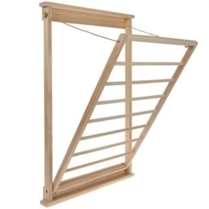 

Wall-mounted drying rack for storing clothes, for laundry, foldable wooden drying rack for indoor use