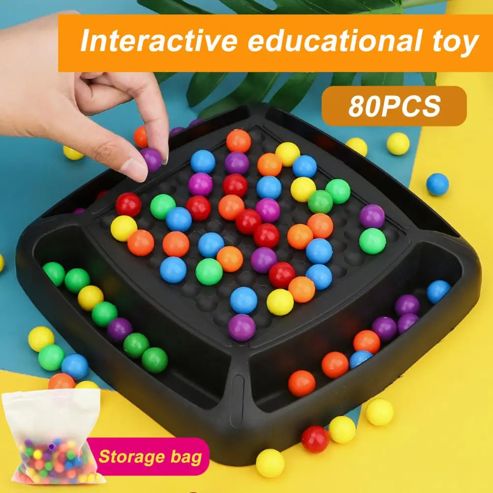 Anti-slip Base Board Game Colorful Beads Strategy Game for Logic Training Focus Development Multi-player Educational Toy