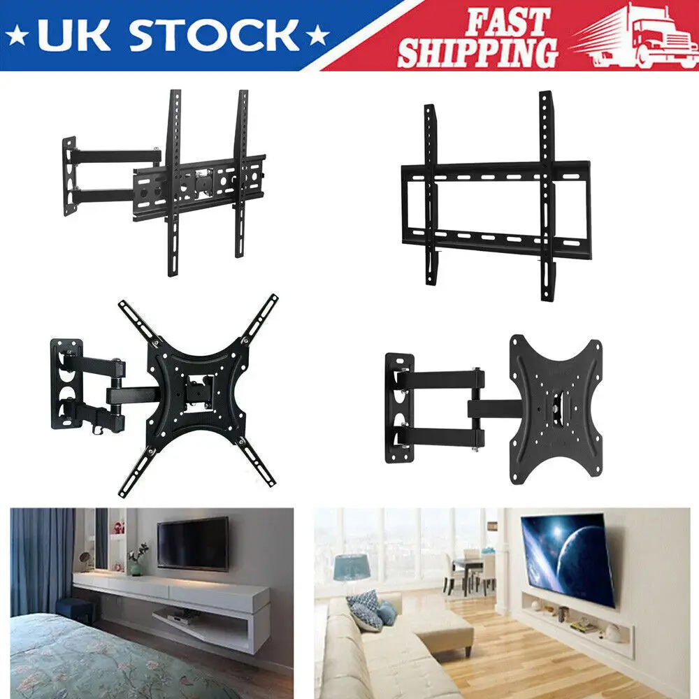 TV WALL BRACKET MOUNT SLIM FOR 17 26 32 37 40 42 43 50 55 Inch LCD LED