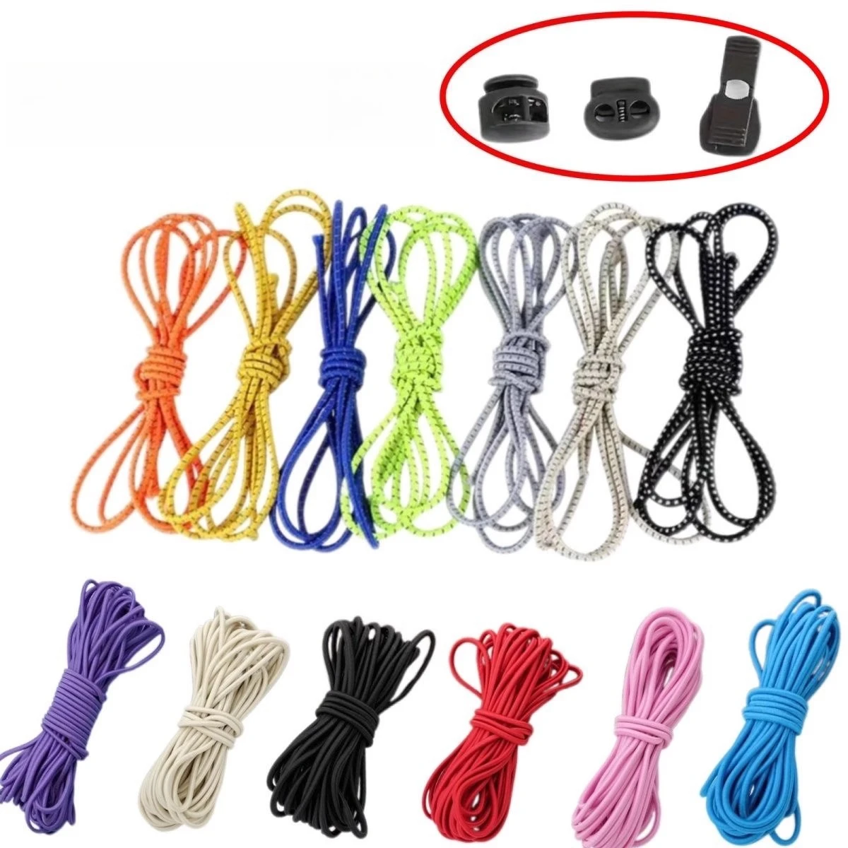

Backpack Expansion Kit - Tail Clips & Spring Hooks with Elastic Cord for Trekking Pole Attachment, Gear Organization,DIY Upgrade