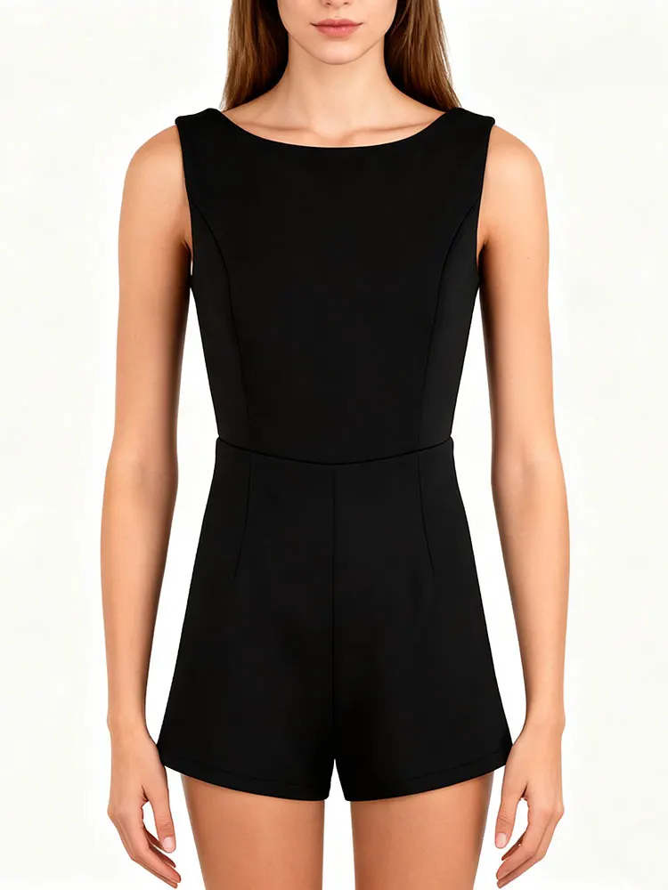 

Женские комбинезоны, черные сексуальные женские комбинезоны с открытой спиной, одежда, новая летняя уличная одежда, модные повседневные тонкие женские комбинезоны на молнии