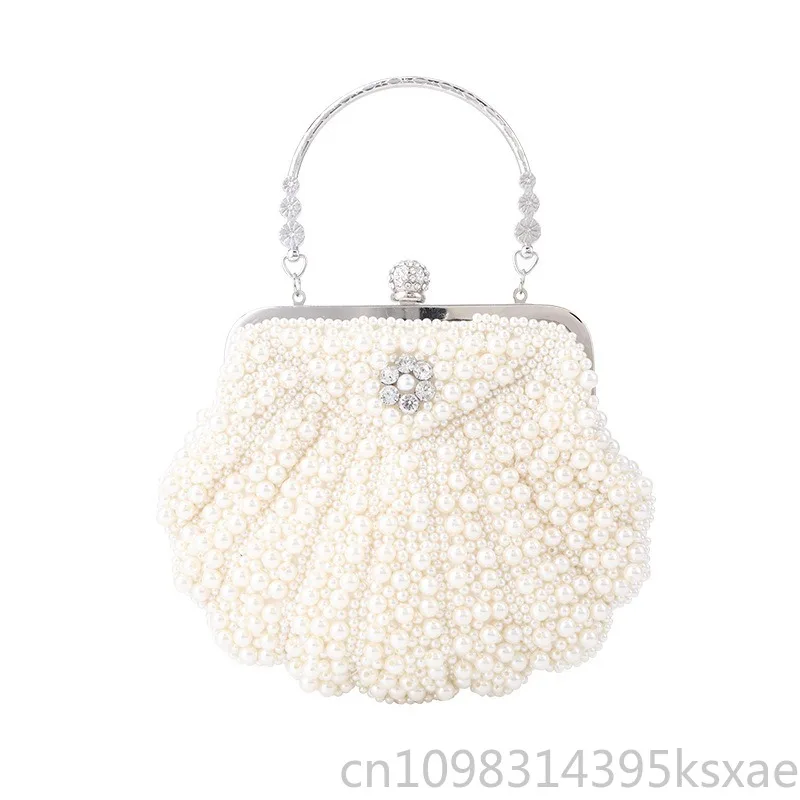 

Pearl Clutch Bag for Women Evening Shell Shape Large Capacity Sparkly Handbag Wedding Party Purse Elegant European Style