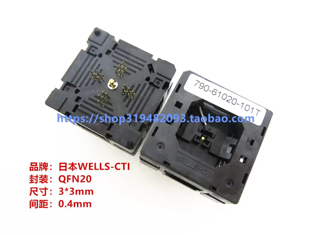 

Opentop WELLS-CTI Test Sockets 790-61020-101T QFN20 Burn-in Sockets IC Programming Socketstest bench