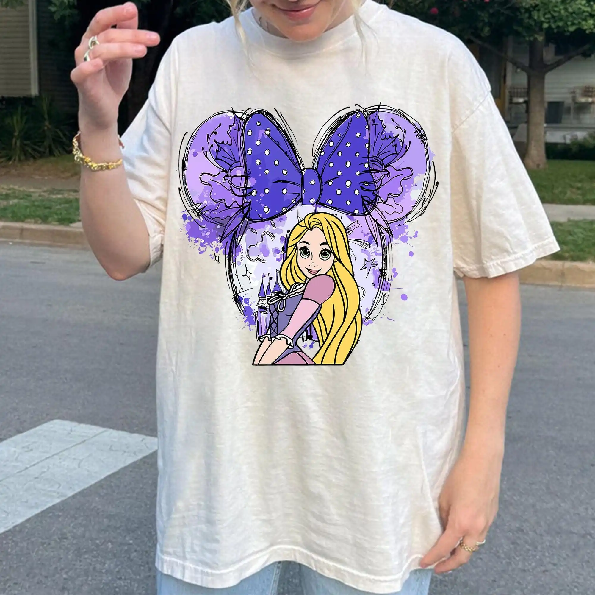 Retro Tangled Rapunzel PNG، Disneyland Princess Rapunzel Png، Lost Princess Png، Magic Kingdom Png، تنزيل رقمي فوري #2