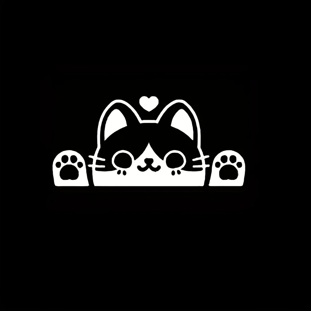 

1 шт., графическая наклейка с милым котом, водонепроницаемая виниловая наклейка, очаровательная наклейка с изображением домашних животных для автомобиля, ноутбука, крутой персонализированный декор для любителей кошек