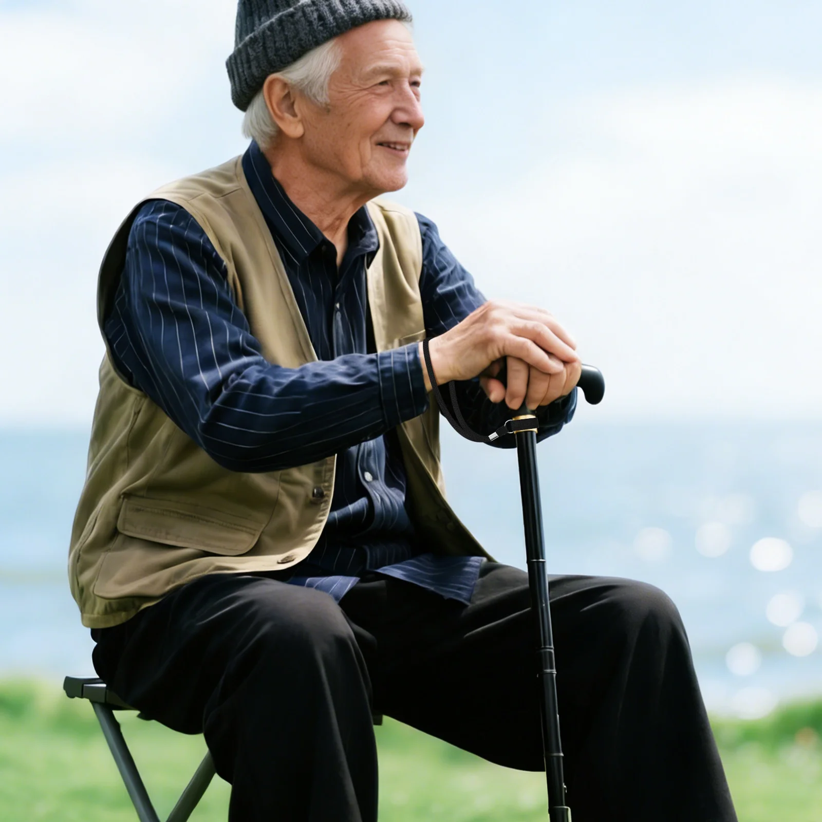 สายรัดไม้เท้ากันลื่น 5 ชิ้น สายคล้องไม้เท้าสำหรับผู้สูงอายุ ปลอดภัย ทนทาน ทำจากไนลอน อุปกรณ์เสริมสำหรับไม้เท้า