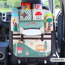 Creative Baby Cartoon Car Seat Back Organizer Kids Toys Travel Protector Cover Automobile Interior Accessories Hang Storage Bag