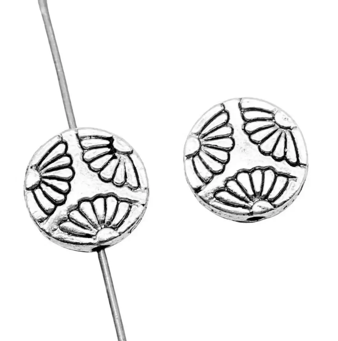 20 個 12 ミリメートル亜鉛合金金属チベットシルバーメッキビーズ T2751 ジュエリー作成用