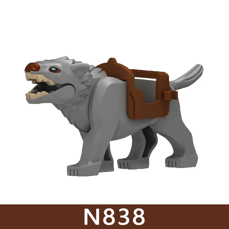 Mittelalterliche Burg Soldat Figuren Bausteine Ritter Ork Krieger Drache Wolf Tiere Kampf Flaggen Zubehör Ziegel Spielzeug Jungen