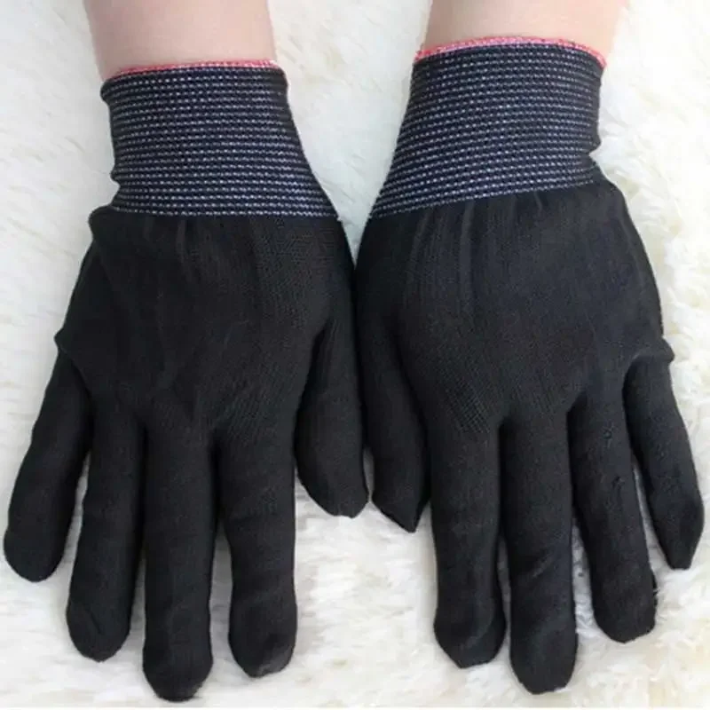 1Pair Protective Glove Hairdressing Heat Resistant Finger Glove For Hair Straightener Perm Curling Flat Iron Black Grey