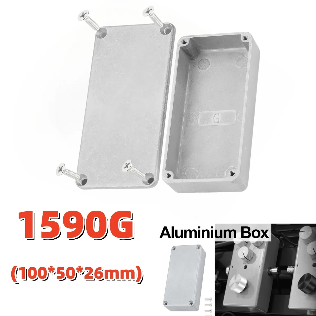 Miwayer 1590G Aluminum Enclosure Pedal Effect Box 100*50*26mm for Guitar/Bass DIY Projects - Durable Metal Case