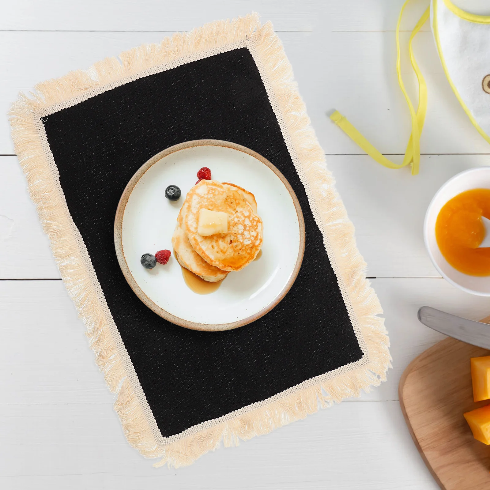 

Farmhouse Style Rectangular Cotton Linen Handmade Placemat Rustic Boho Dining Table Decor Table Mats Farmhouse Placemats