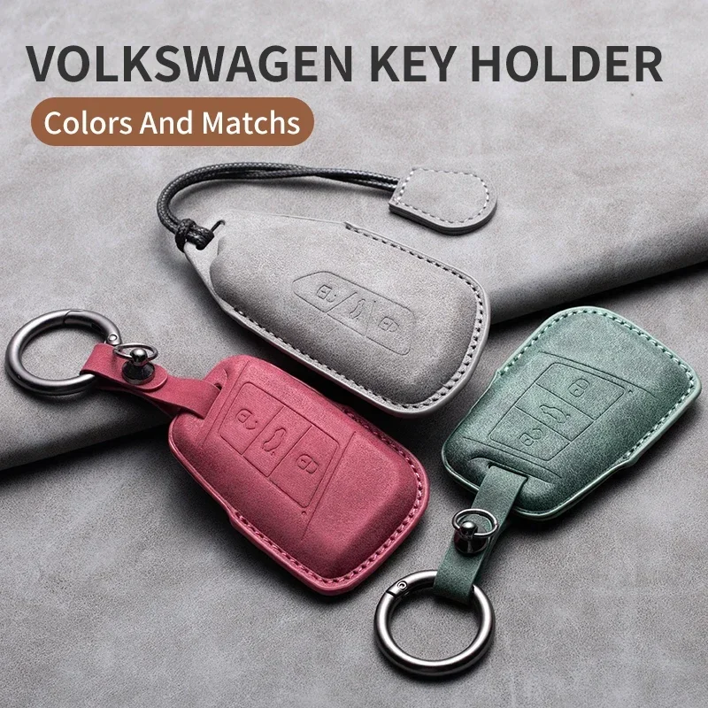 Leather Car Key Case Cover Shell For Vw Santana Volkswagen Polo Bora Tiguan Passat B5 B6 B7 B8 Golf 4 5 6 MK6 Jetta Lavida Skoda