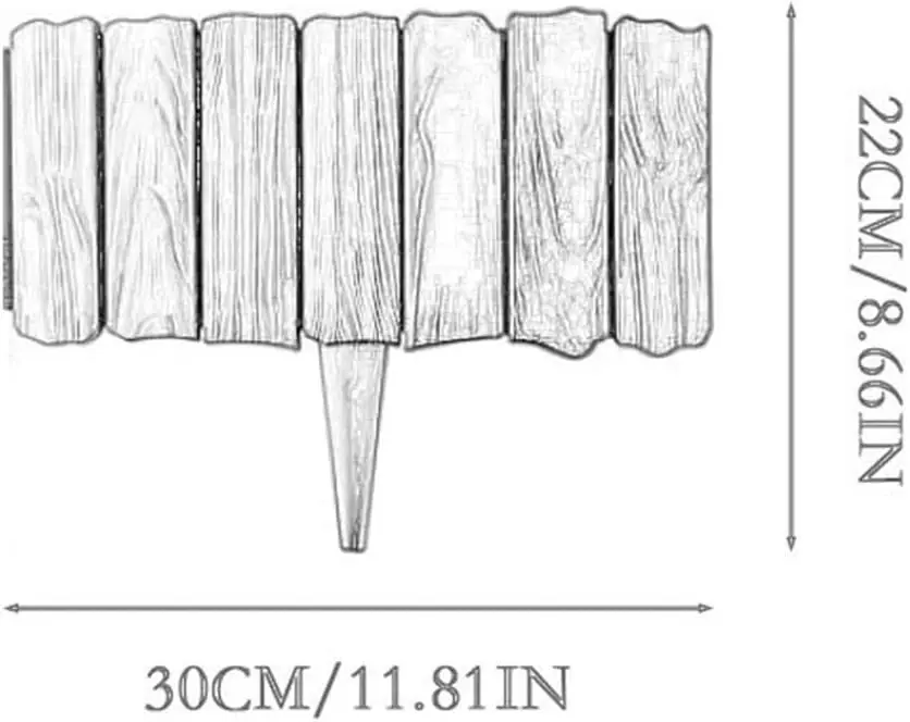 Wood Grain Plastic Landscape Border Interlocking Garden Stakes Edging Fence