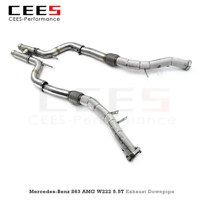 CEES Catless Downpipe for Mercedes-Benz S63 AMG W222 4.0T 2018-2022 Stainless Steel Exhaust Performance Without Catalyst