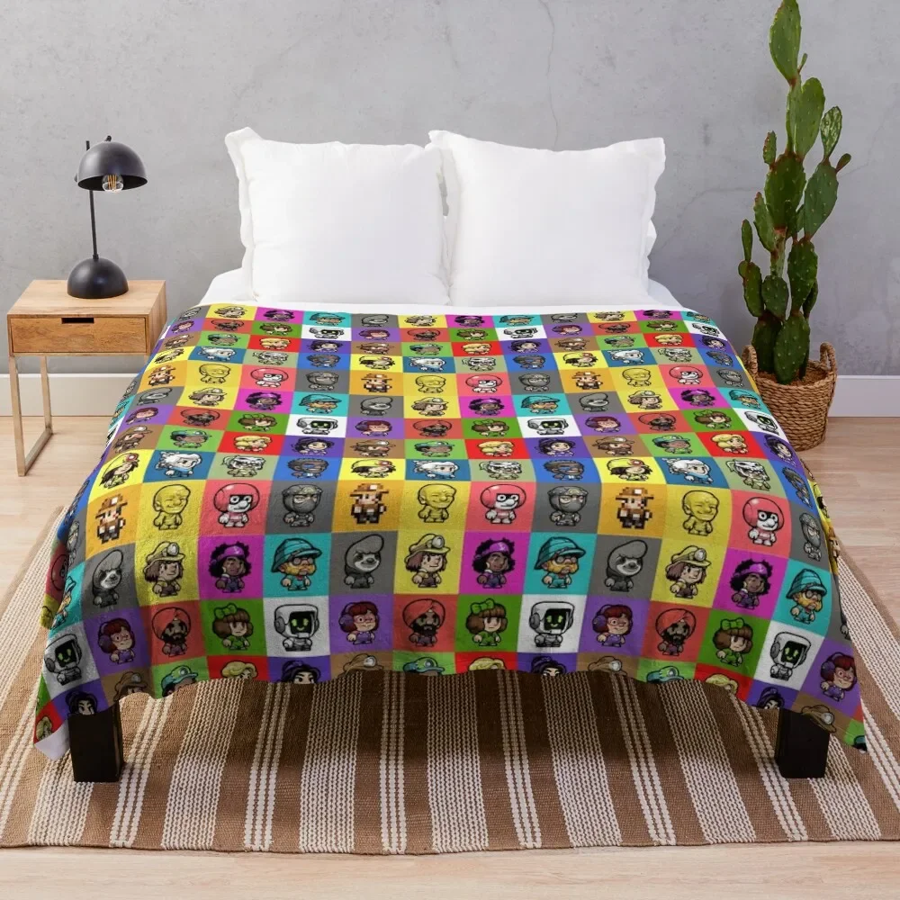 

Spelunky 2 Player Characters Pattern Throw Blanket Summer Cool Breathable Blanket for Sleeping