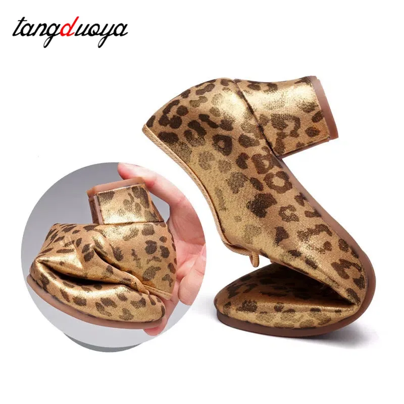 Quality Silk Flash Gold Satin Leopard Print Latin Dance Shoes For Women Split Soles 5cm Heel Ballroom Dancing Shoes For Ladies