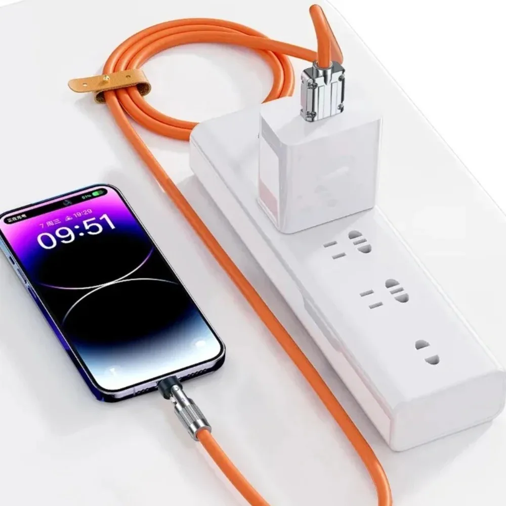 USB To TypeC 540 Rotating Data Cable Zinc Alloy Magnetic Head Super Fast Charging for IPhone Samsung Xiaomi Redmi Charging Cable