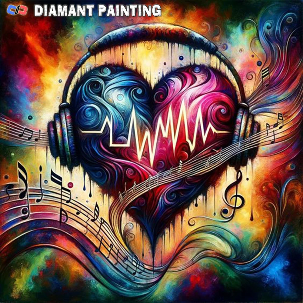 New music Diamond Painting Kit, 5D Artificia Diamond Art Kit Painting Beginner Crafts, Mosaic DIY Diamond Painting Surprise Gift
