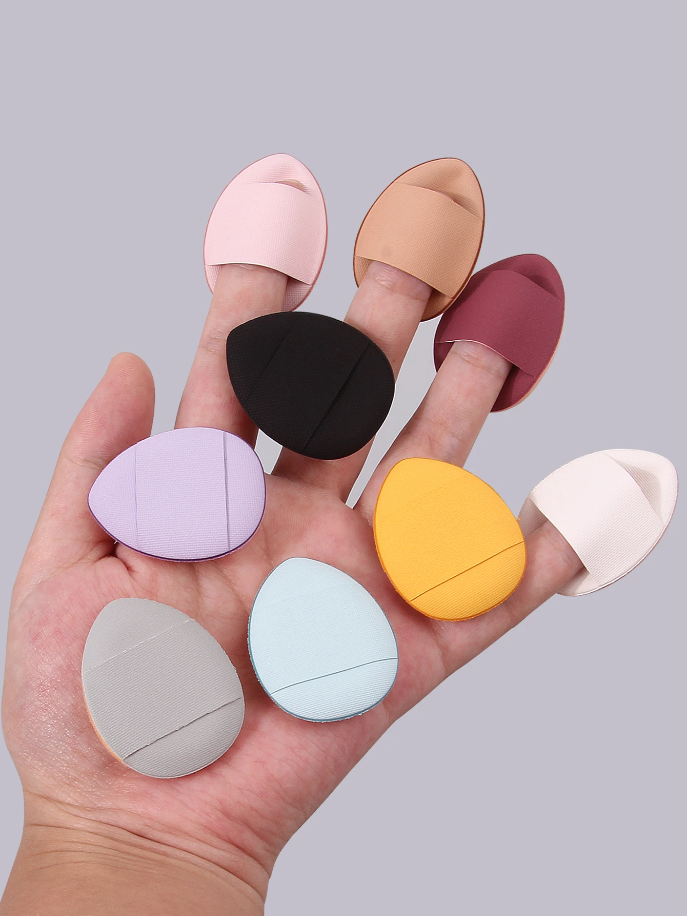 พัฟแป้งมินิสี 30 ชิ้น, พัฟแป้งฟองน้ำแบบไม่ใช่ยาง, รองพื้นคอนซีลเลอร์บนใบหน้าแบบพกพา, พัฟแป้งที่ปลายนิ้ว