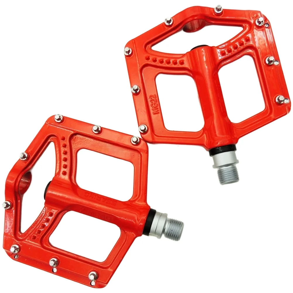 Aluminum Alloy Pedals for Bicycles Chromoly Steel Axle 3 Sealed Bearings 8 Pins 124mm Width 105mm Length 14mm Thread