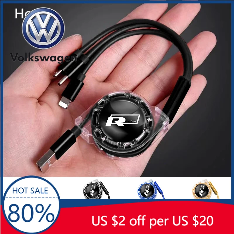 

Колпачки стержней клапанов 3 в 1, шнур зарядного кабеля, многопортовый провод для зарядки для Volkswagen Rline T-Cross Arteon Jetta T-ROC Eos CC S