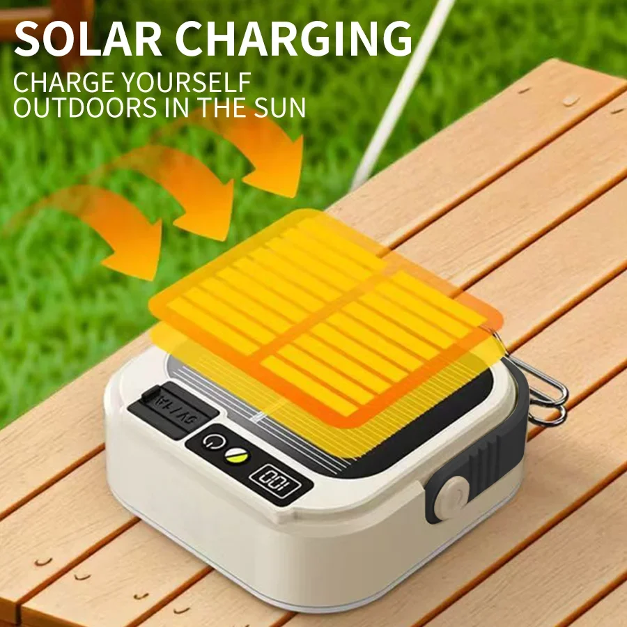 ミニ LED ソーラーキャンプランプ USB 充電式ライト屋外ポータブルフックテントランプ釣り緊急照明投光器ランタン