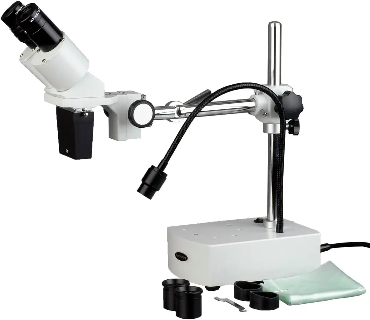 SE400-Z Professional Binocular Stereo Microscope, WF10x and WF20x Eyepieces, 10X and 20X Magnification, 1X Objective