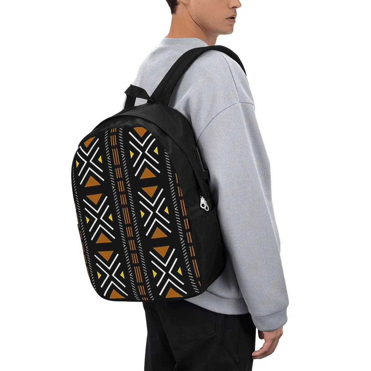 

African Bogolan Africa Ethnic Tribal Art Backpack Travel Notebook Bag Computer College Student School Bag Laptop Shoulder Bags