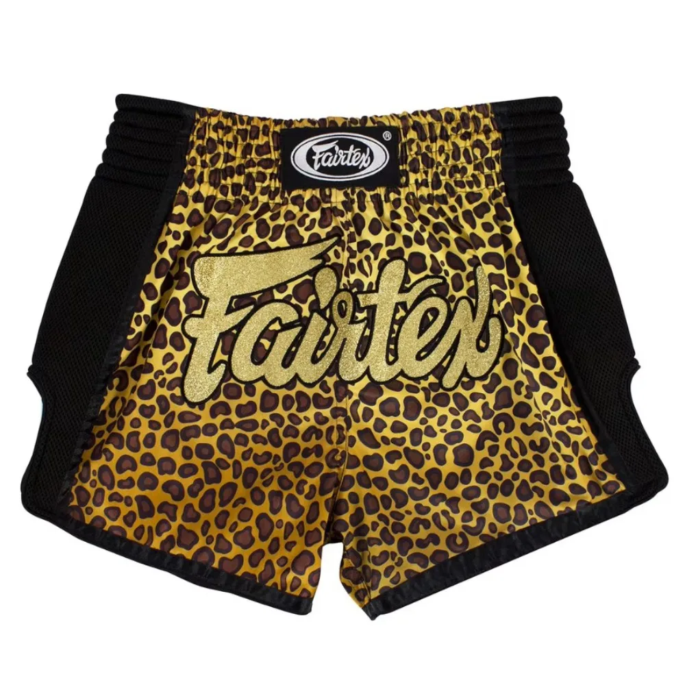 Classic leopard print Embroidery Sublimation Fairtex-Muay Thai Shorts Kick Boxing MMA Bjj Shorts