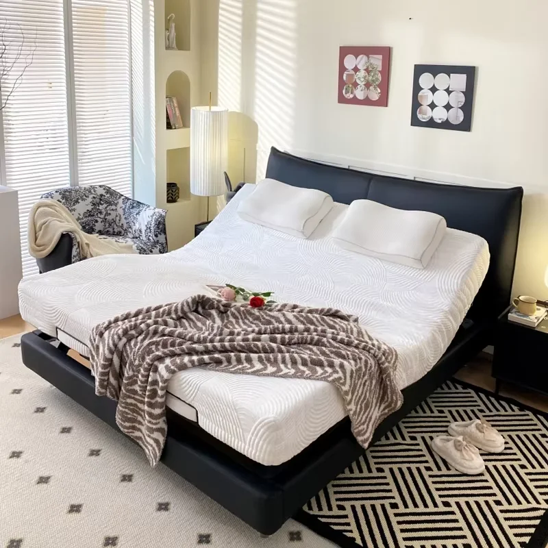 Design Adults Leather Double Bed Modern Lift Up Luxury Loft Double Bed King Size Camas De Dormitorio Furniture For Bedroom
