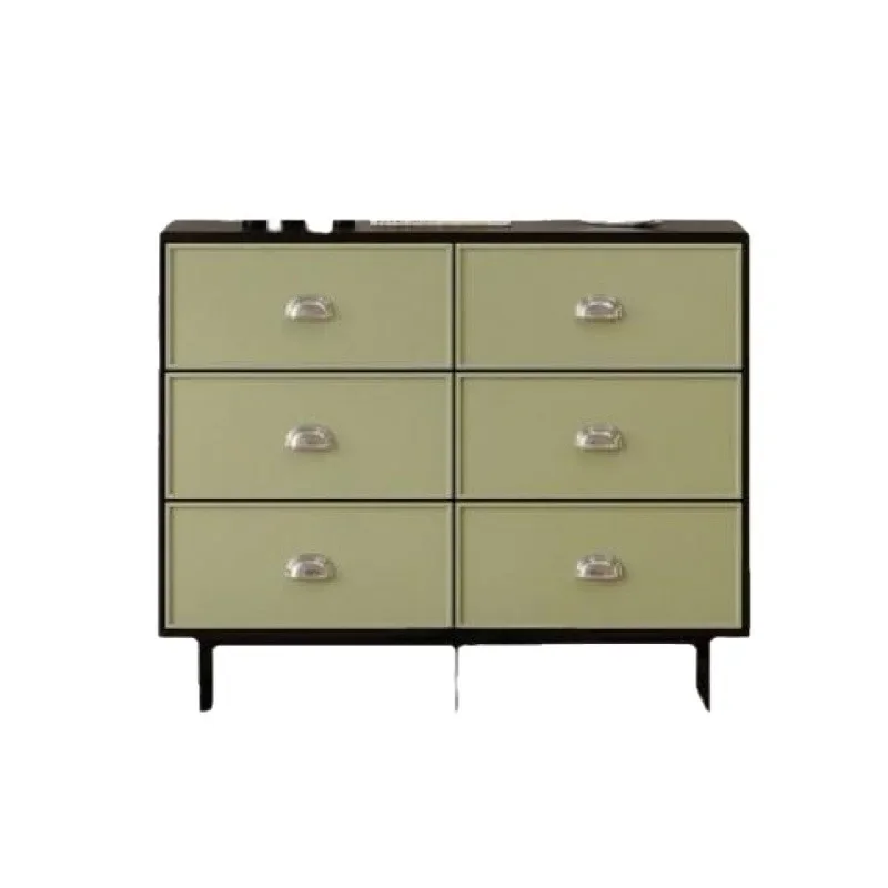 

French retro nine-chest cabinet color matching dining side cabinet modern simple door cabinet living room storage storage drawer