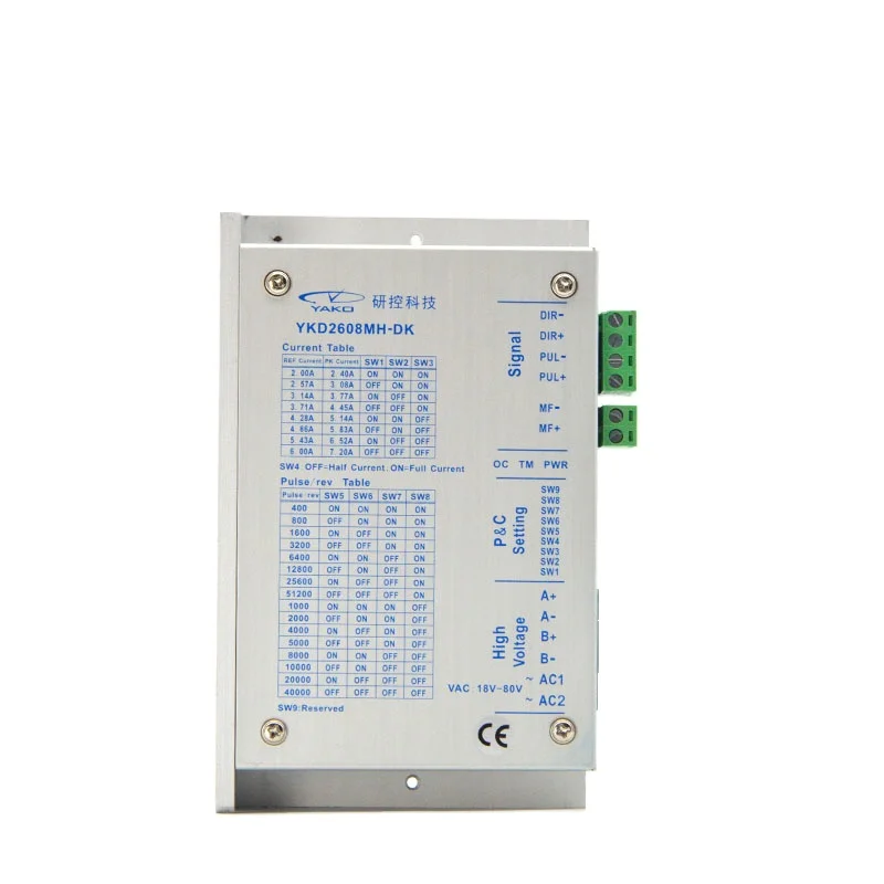YAKO 2phase Stepper Motor Driver YKD2608MH-DK  Match NEMA23 NEMA34 CNC Engraving Machine Tool Accessories