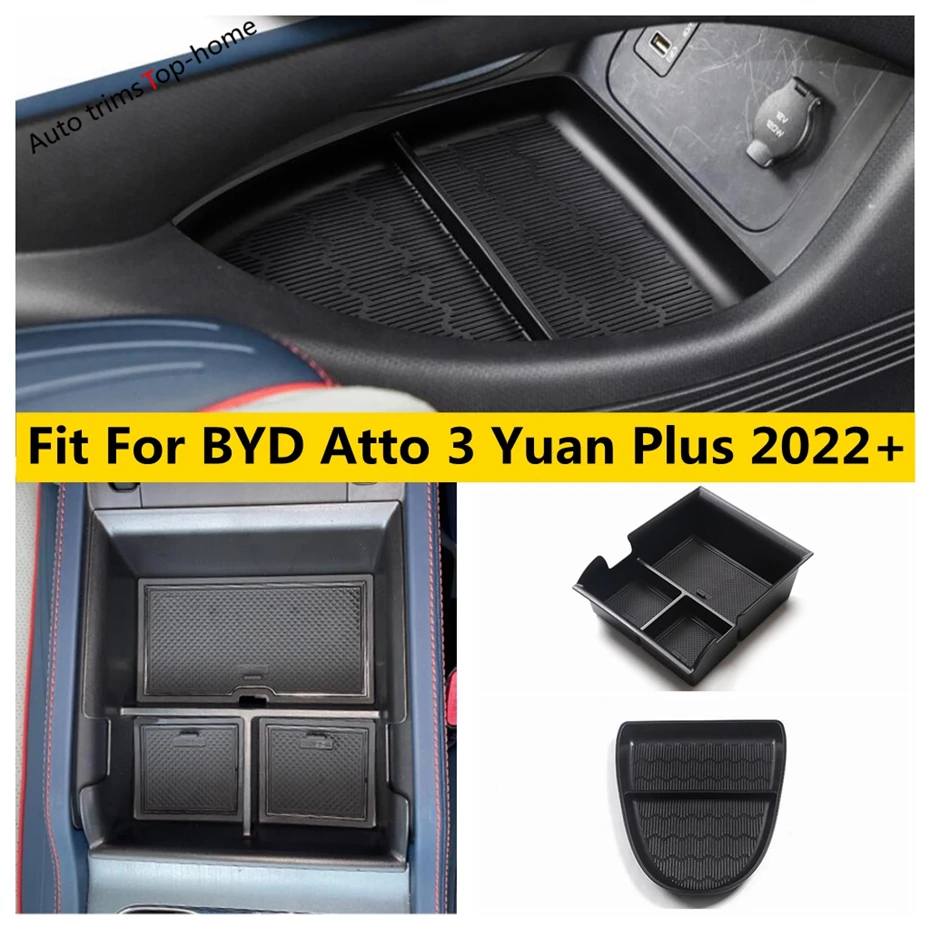 

Central Control Armrest Storage Box Organizer Container Tray Cover Auto Accessories Fit For BYD Atto 3 Yuan Plus 2022 2023 2024