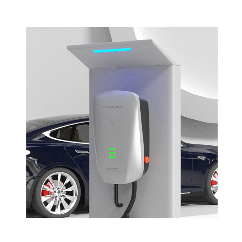 2026 11kw Wall-Mounted EV Charger for Home Electric Car CCS Interface with 5m Cable APP Controlled Screen CE Certified Bluesky