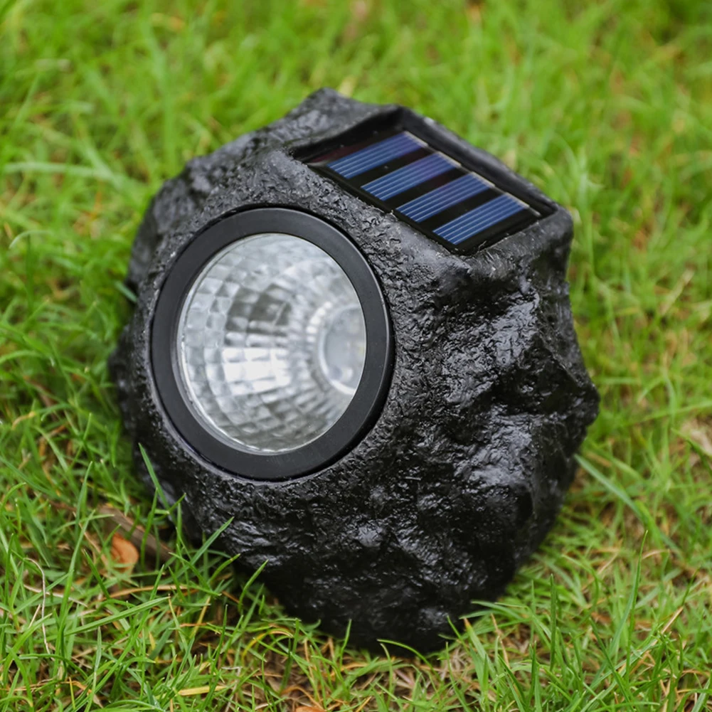 Lampes de Pelouse Solaires à LED Imitation Pierre, Étanches IP65, Projecteur pour Jardin, 150x110mm