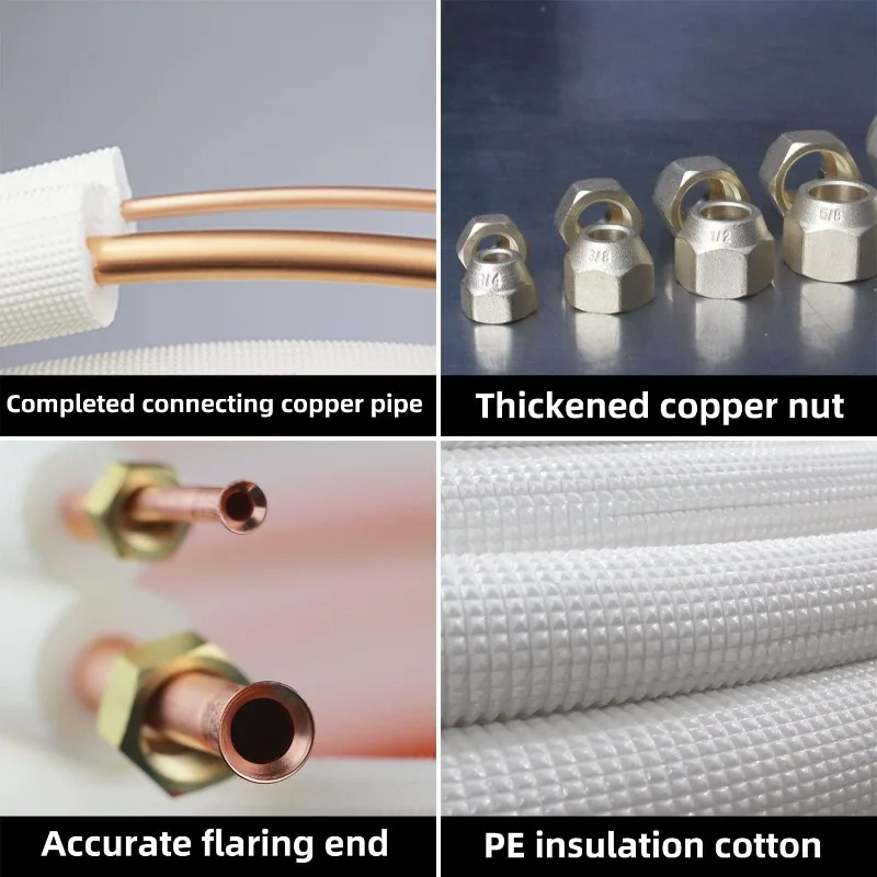 Christmas.33 Ft Mini Split Line Set,Air Conditioning Copper Tubing Pipe Extension,1/4