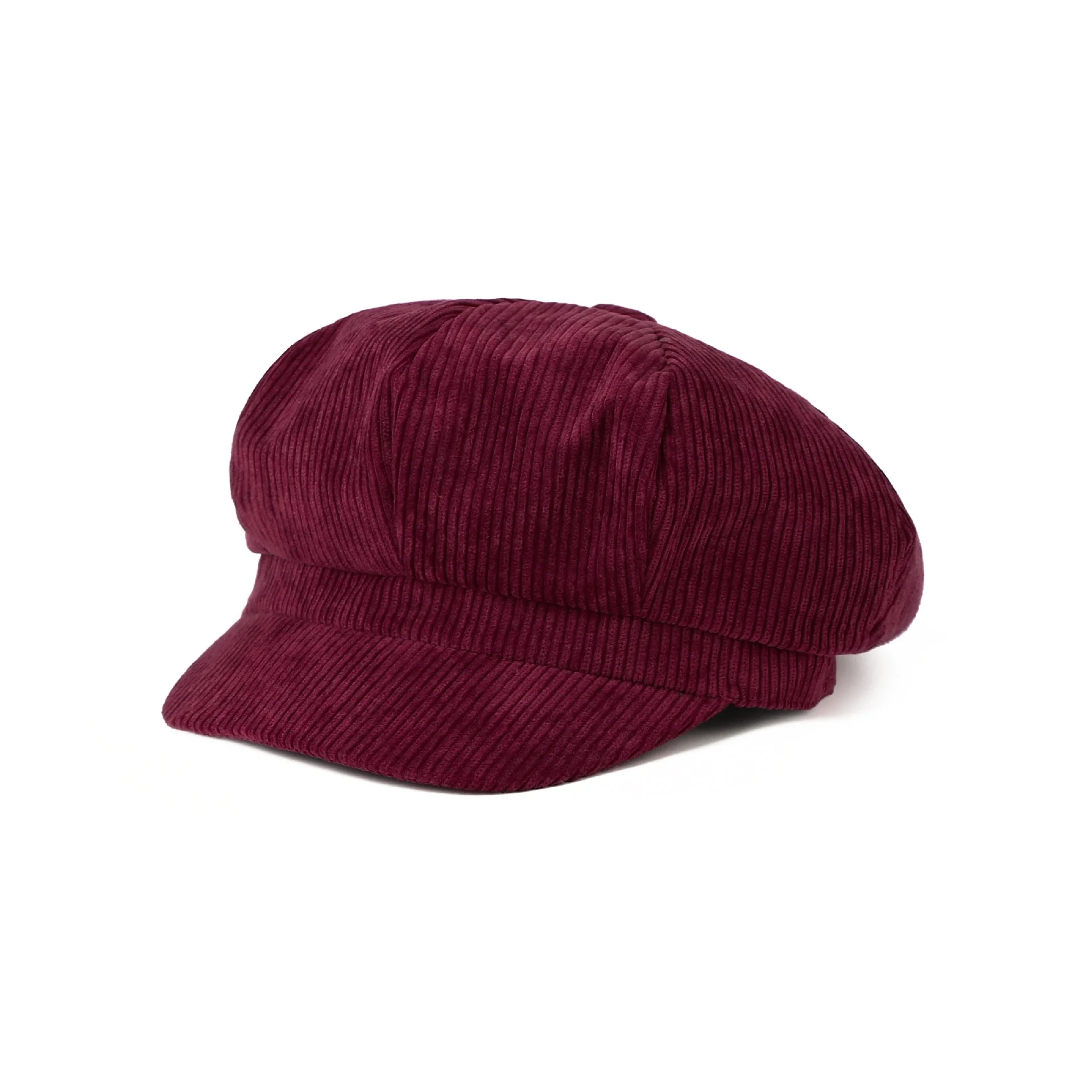 Women's Solid Color Corduroy Hat Cap Autumn and Winter All-match Artistic Painter Hat British Vintage Octagonal Hat