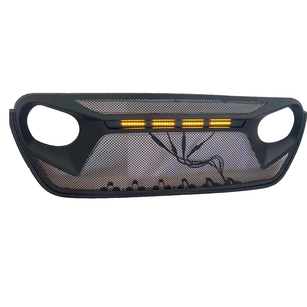 

ABS Car Grille With LED Bulb Barbed Wire In The Middle for Jeep Wrangler JL2018++ JL1235 LantSun