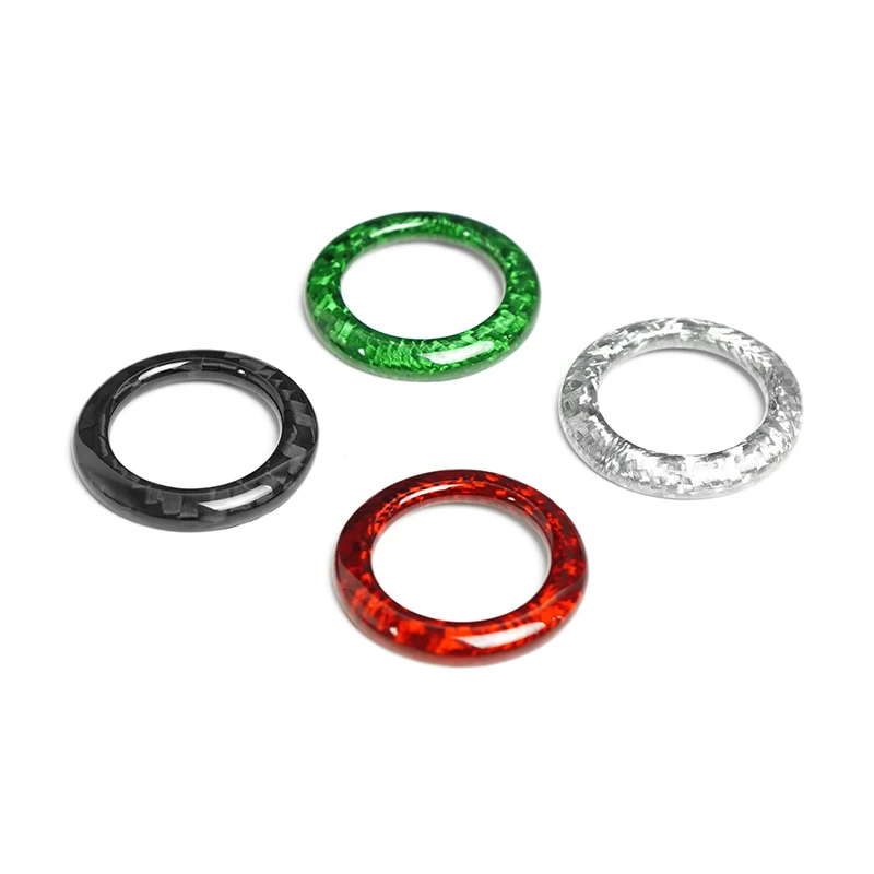 

Shasha Real Carbon Fiber Center Gear Button Trim Ring For Fiat Abarth 500 Interior Accessories
