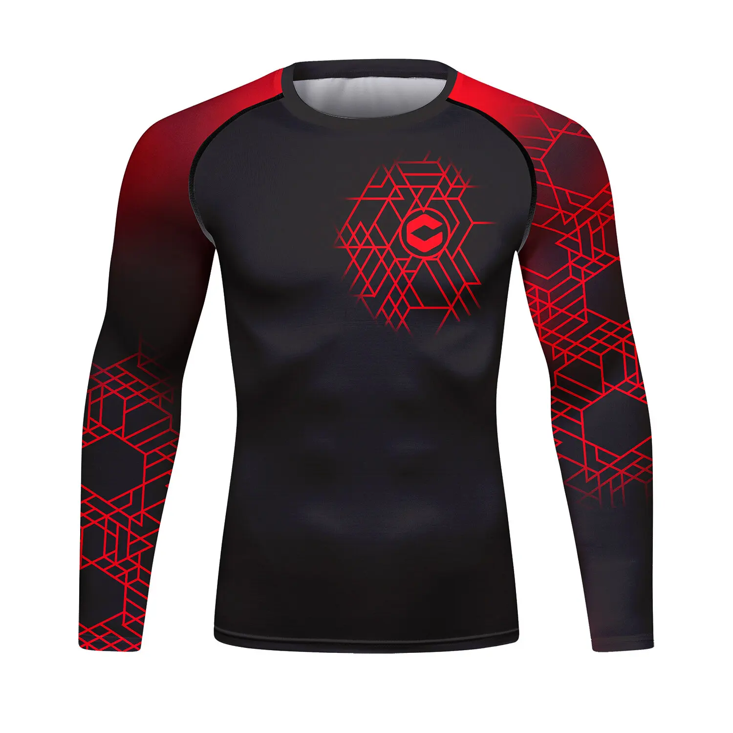 

Men's Compression Sports Shirt Men Athletic Comfortable Long Sleeves Tshirt for Sports Workout（22432）