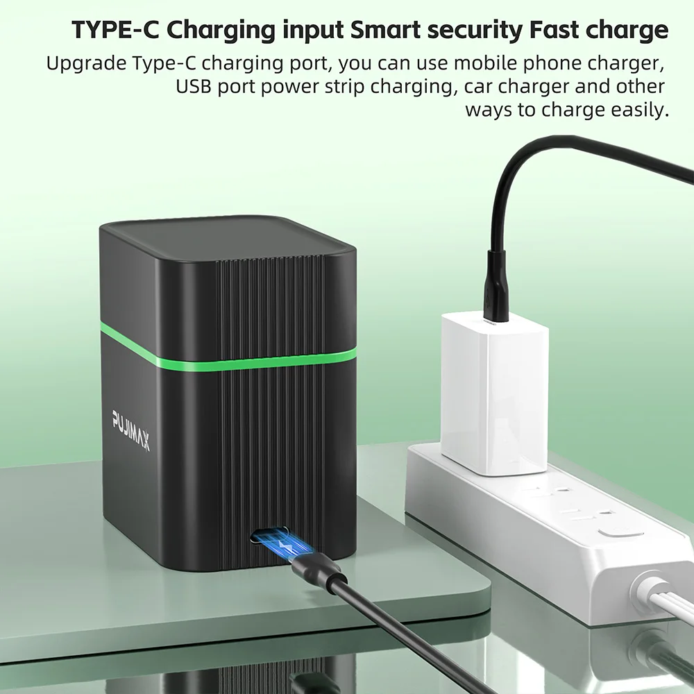PUJIMAX 1.5V AAA 1100mWh Rechargeable Lithium-ion  Battery With Smart Battery Charger SET  Batteries Individually Available