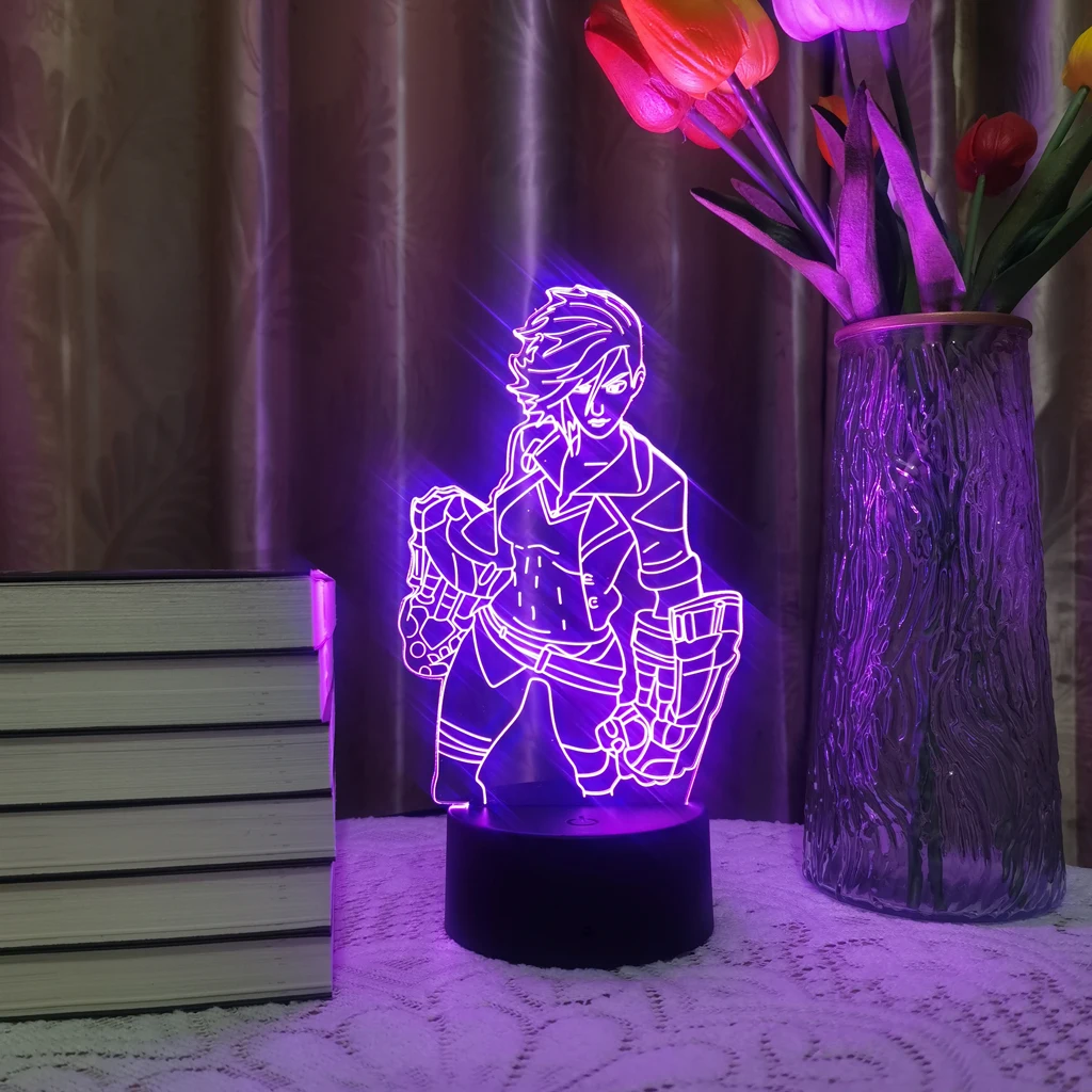 LOL League of Legends Game Figure Vi Zed Ashe 3D Led Neon Night Light For Kid Sitting Room Colorful Decor Christmas Lamp Gift