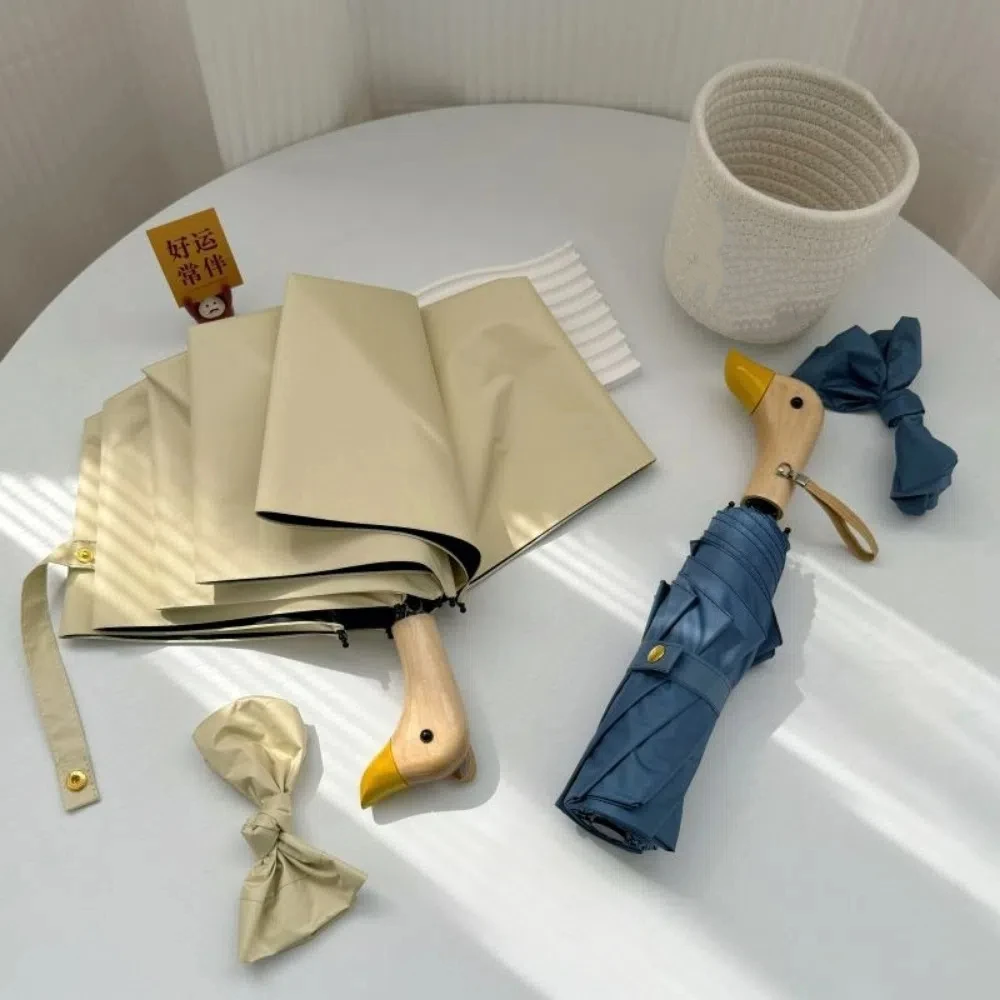 

INS Cartoon Folding Umbrella Dual-use Waterproof Duck Head Umbrella UV Protection Manual Sun Sunscreen Umbrella Rain Gear