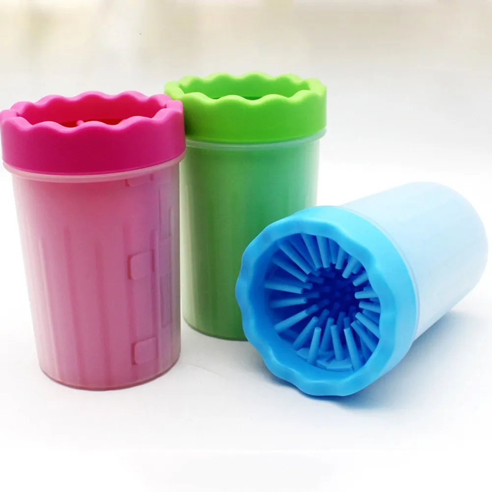 PET FOOT CUP DOG CAT CLEANING SOFT RUBBER BRUSH CLAW cleaning tool