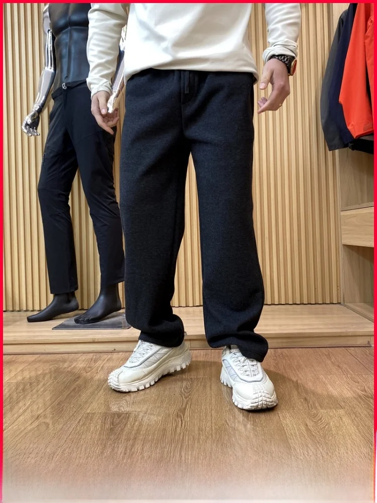 

Роскошный уровень! Мягкие и удобные мужские утепленные брюки прямого кроя для активного отдыха, осенне-зимние, с высокой талией, длинные