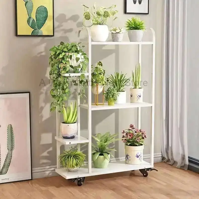 

Flower Decoration Unique Pot Designer Minimalist Aesthetics Plant Display Shelf Living Room Balcony Porta Piante Furniture